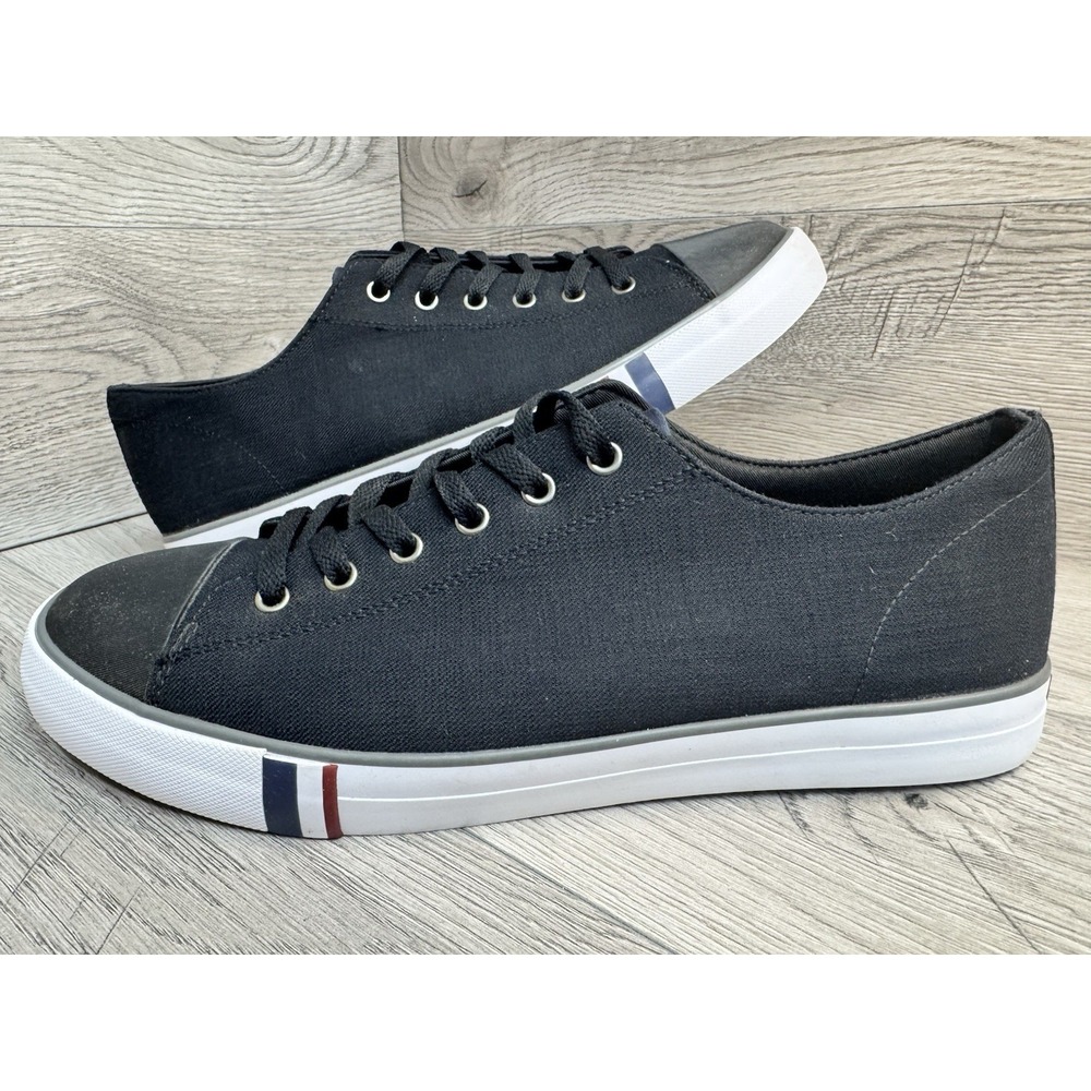 Ben Sherman Dorset Lo Shoes Mens Size 12 46 Black Canvas Memory Foam Sneaker